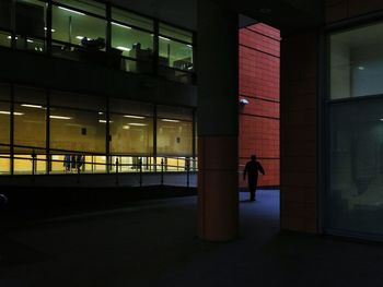 View of illuminated buildings in city