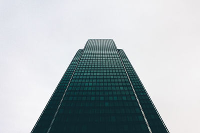 Low angle view of skyscraper against clear sky