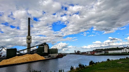 River against cloudy sky