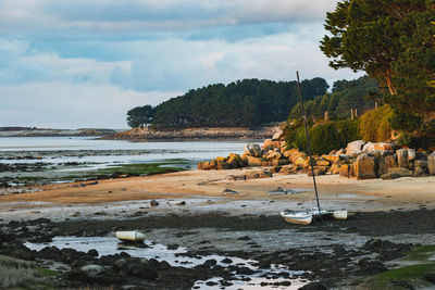 Scenic view of beach against sky