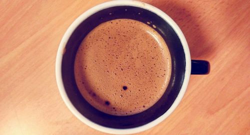 Directly above shot of coffee on table