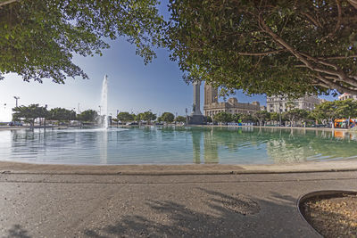 Scenic view of swimming pool against sky