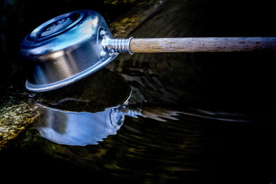 Close-up of reflection in water