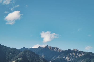 Low angle view of mountains against sky