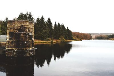 Lake with reflection against sky