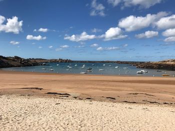 Scenic view of beach against sky