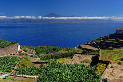 High angle view of sea