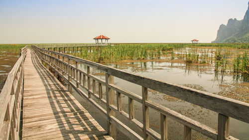 View of bridge against clear sky