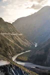 Scenic view of mountains against sky