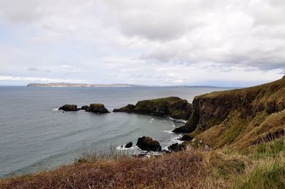 Scenic view of cloudy sky over sea