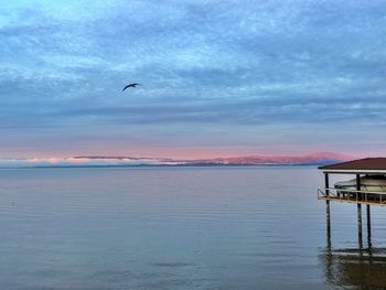 View of sea against sky during sunset