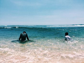 People enjoying at beach