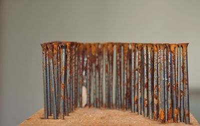 Close-up of rusty metallic structure