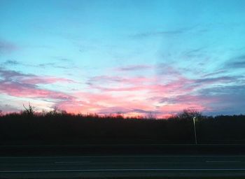 Scenic view of landscape against sky at sunset