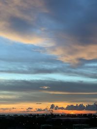 Scenic view of silhouette landscape against sky during sunset