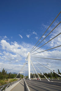 View of suspension bridge against sky