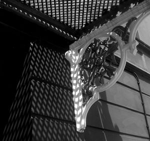 Low angle view of illuminated staircase in building