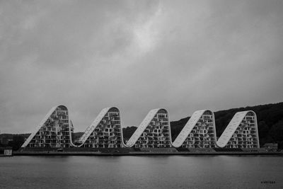 Bridge over river against sky