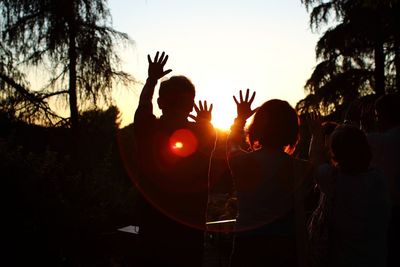 Silhouette of trees at sunset