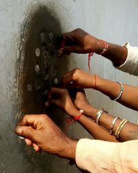 Close-up of hands woman