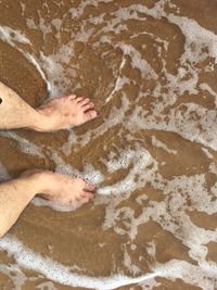 Low section of people relaxing on beach