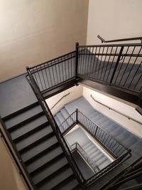 High angle view of spiral stairs