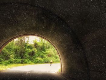 Road passing through tunnel