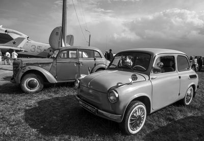 Cars parked on road