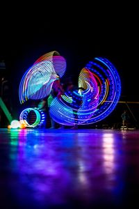 Illuminated lights at night
