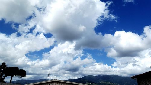 Low angle view of roof against sky