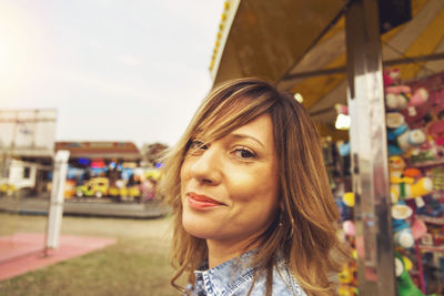 Portrait of young woman smiling