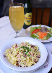 Close-up of food in plate on table