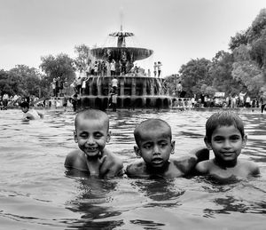 Portrait of boy in water