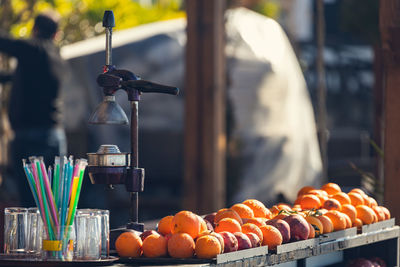 Close-up of food on table