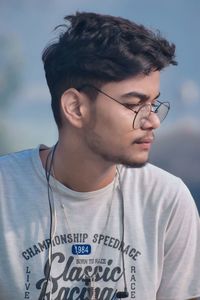 Portrait of young man with eyeglasses