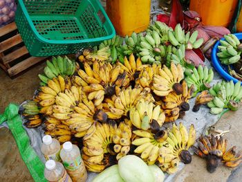 High angle view of fruits for sale in market