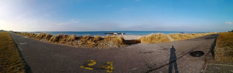 Scenic view of beach against sky