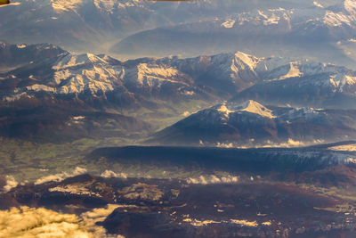 Aerial view of mountain range