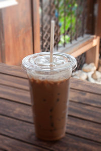 Close-up of coffee on table