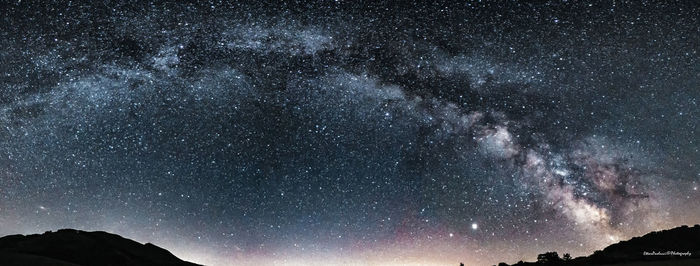 Low angle view of star field against sky at night