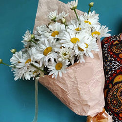 Close-up of white daisy flowers