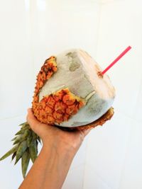 Close-up of woman holding ice cream