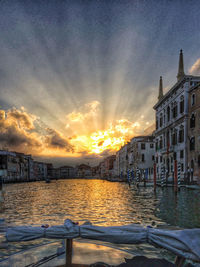 View of city at sunset