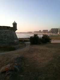 View of city against clear sky