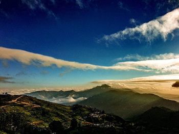 Scenic view of mountains against sky