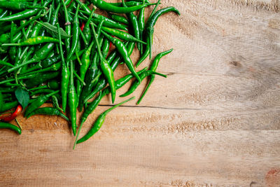 Directly above shot of chili pepper on table