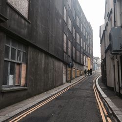 Road along buildings