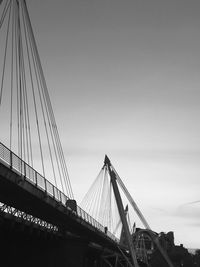 Low angle view of suspension bridge