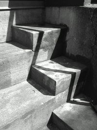 Close-up of shadow on steps