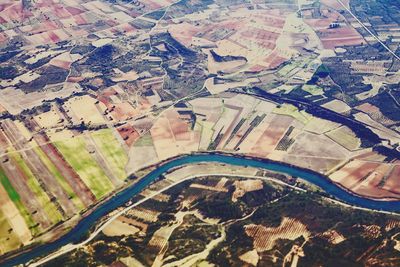 Aerial view of agricultural landscape